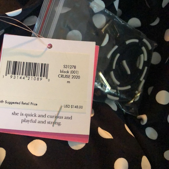 Kate Spade New York Womens Black Strapless Polka Dot Print Swimsuit - Picture 4 of 4